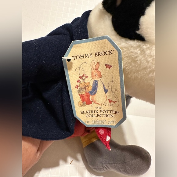 Tommy Brock Badger 9” Eden Beatrix Potter Soft Toy Plush Stuffed Animal W/ Tag - Picture 6 of 6